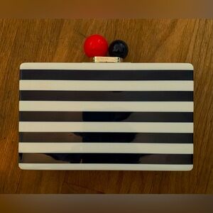 Kate Spade White Clutch with Red and Blue Accents